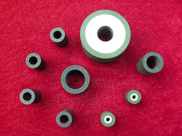 Grinding wheel for flow nipple of oil pump and parts of compressor